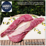 Beef Eye Fillet Mignon Has Dalam Tenderloin AGED BY GOODWINS 3-4 weeks STEER (young cattle) Australia HARVEY frozen 1/3 WELLINGTON cuts (price/pc 1kg)